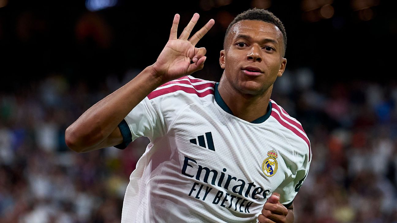 Kylian Mbappé ซัดแฮตทริก พา Real Madrid ถล่ม Real Sociedad 4-1 รูปข่าวฟุตบอล