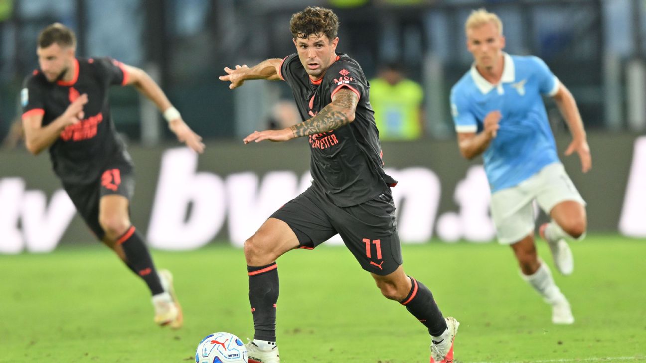 Christian Pulisic แอสซิสต์ช่วย เอซี มิลาน ไล่ตีเสมอ ลาซิโอ 2-2 หลังกลับมาลงสนาม รูปประกอบข่าวฟุตบอล