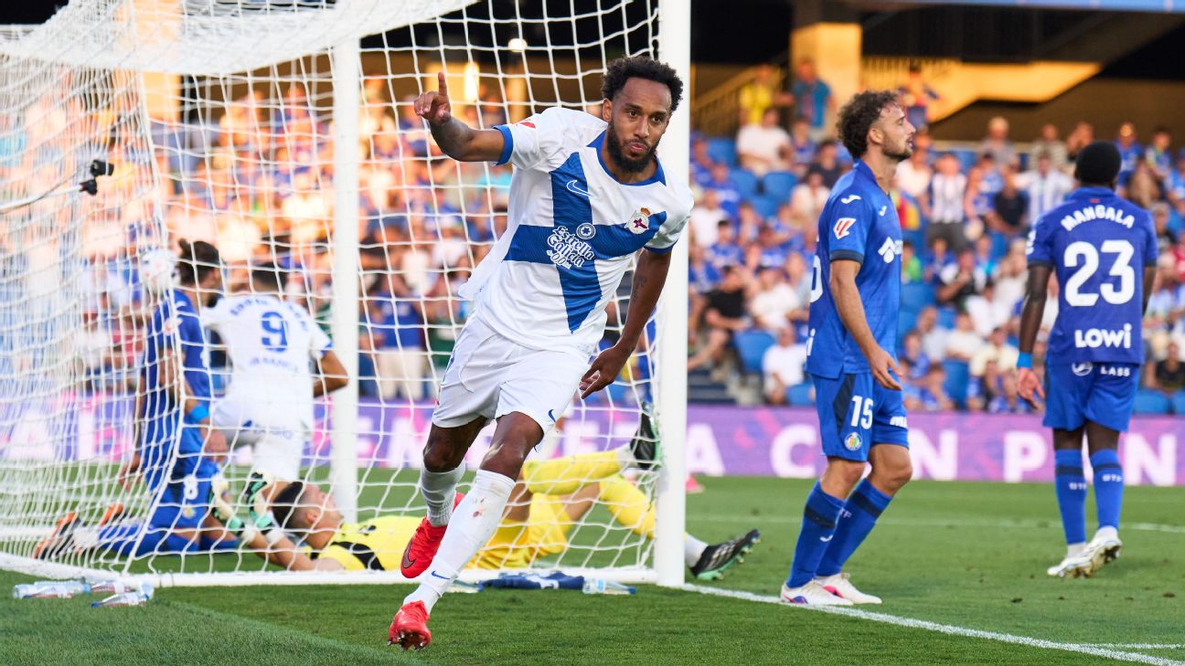 Pierre-Emerick Aubameyang ยิง 5 นัดแรกในลาลีกา ร่วมกลุ่มพิเศษหลังช่วย Deportivo เสมอ Getafe 1-1 รูปประกอบข่าวฟุตบอล