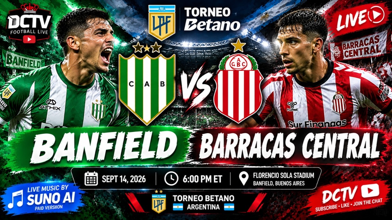 Banfield vs Barracas Central ภาพถ่ายทอดสดฟุตบอล