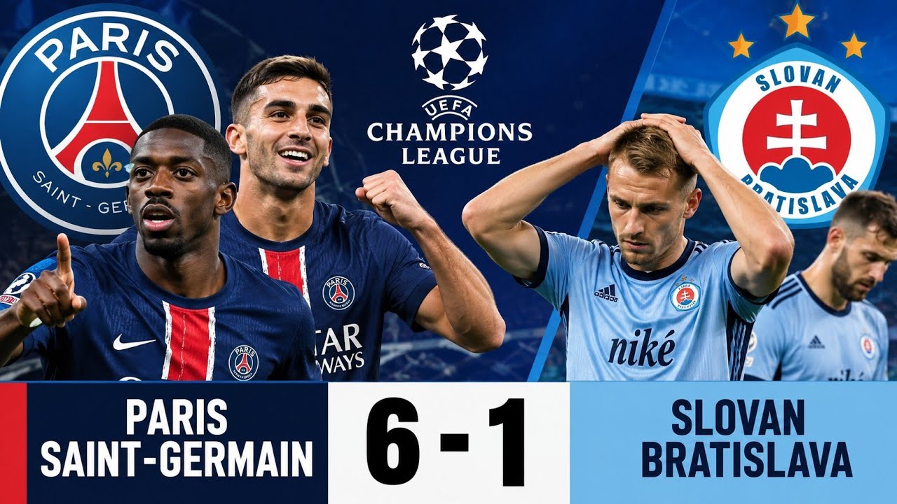 Paris Saint-Germain vs Slovan Bratislava วิดีโอฟุตบอล