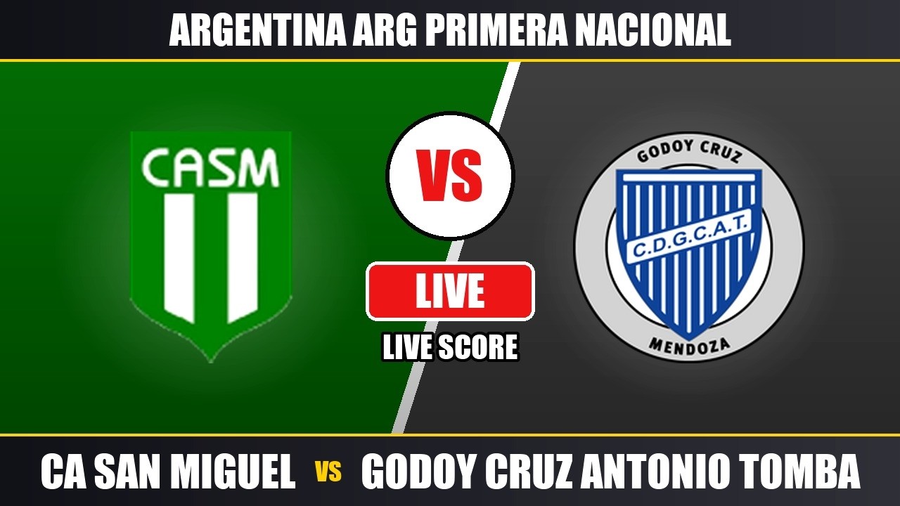 CA San Miguel vs Godoy Cruz Antonio Tomba - ARG Primera Nacional - Live Scoreboard ภาพถ่ายทอดสดฟุตบอล