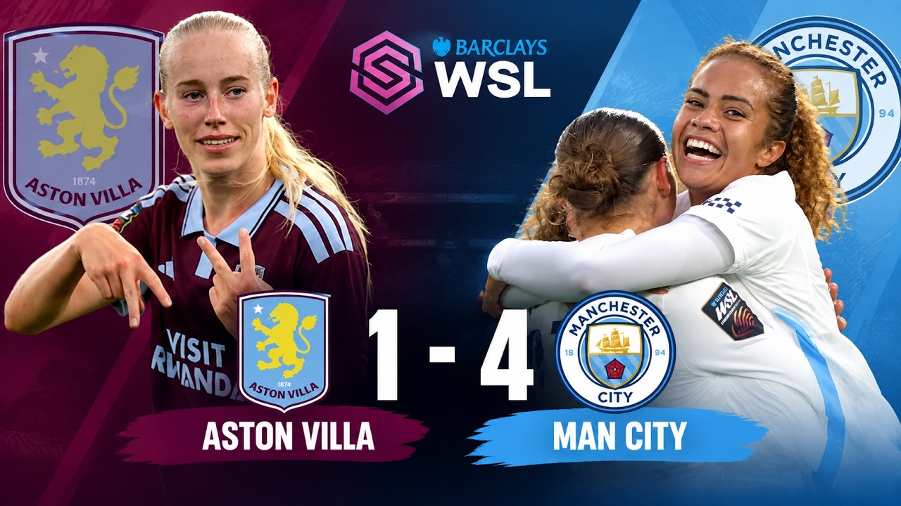 Aston Villa vs Manchester City ภาพวิดีโอไฮไลท์ฟุตบอล