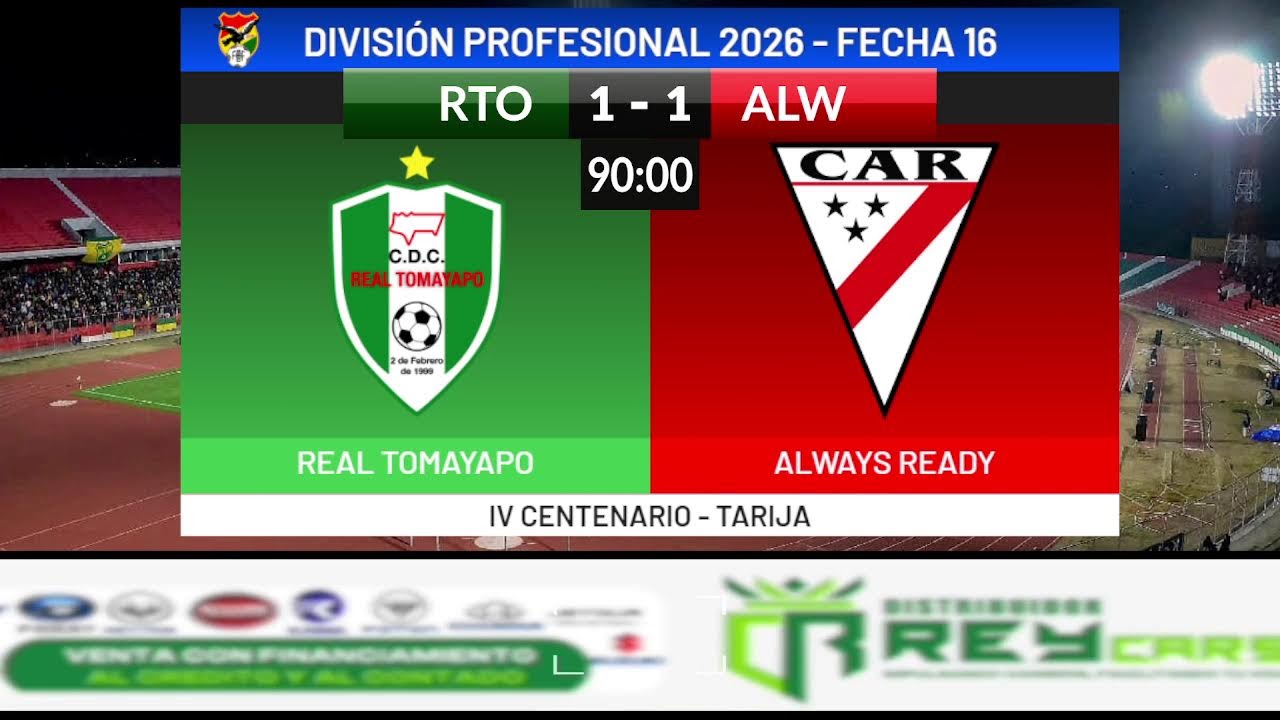 Real Tomayapo vs Always Ready ภาพวิดีโอไฮไลท์ฟุตบอล