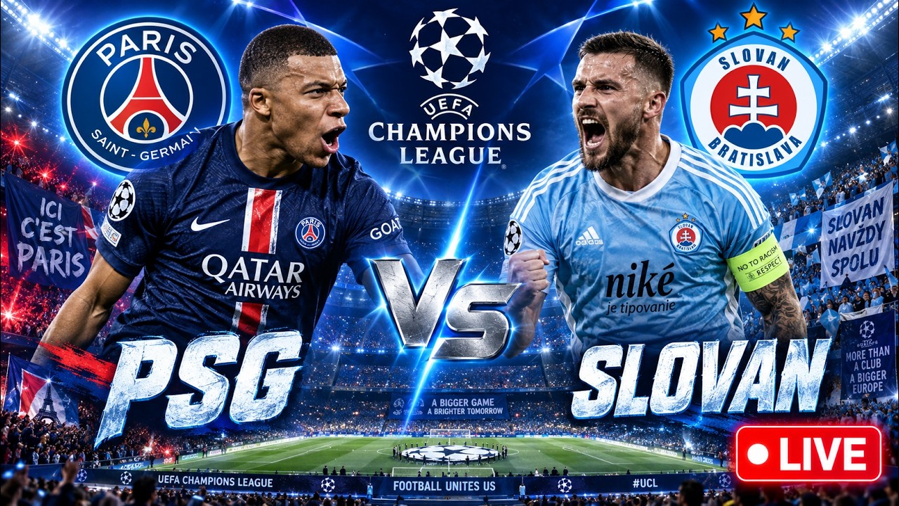 Paris Saint-Germain vs Slovan Bratislava ภาพถ่ายทอดสดฟุตบอล