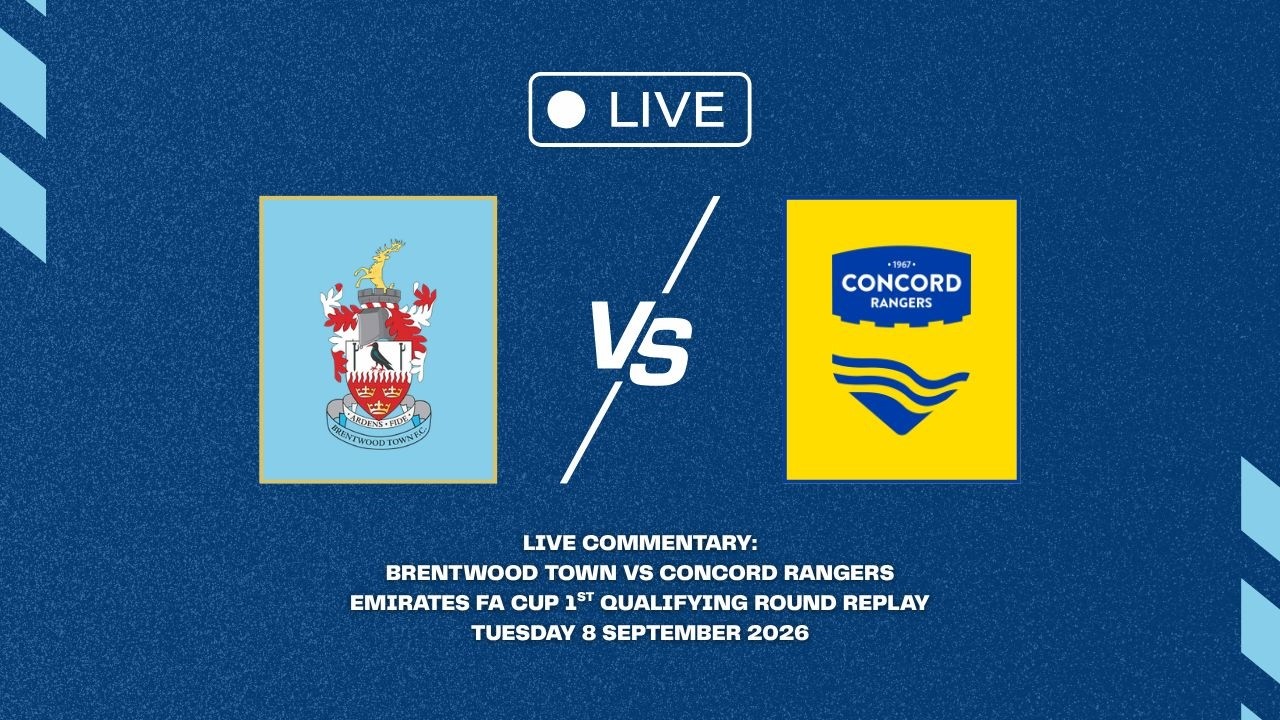 BRENTWOOD TOWN vs Concord Rangers ภาพถ่ายทอดสดฟุตบอล