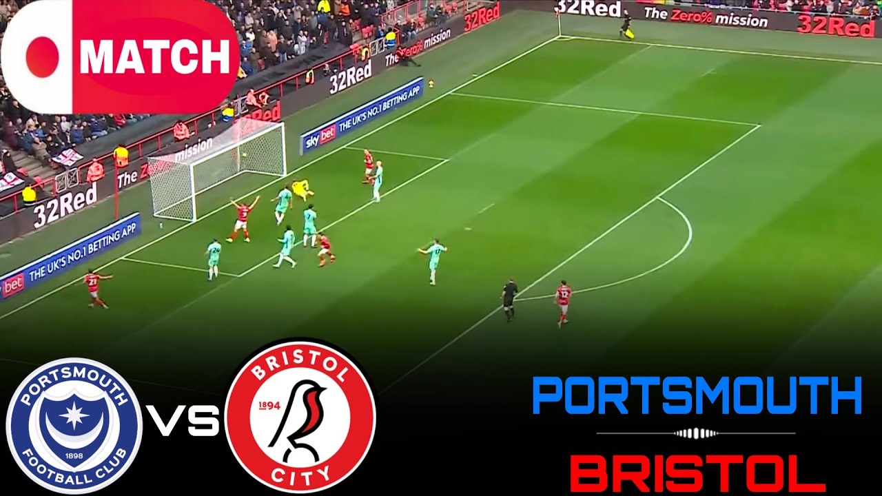Bristol City vs Portsmouth ภาพถ่ายทอดสดฟุตบอล