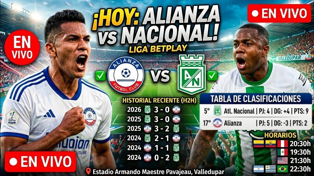 Alianza FC vs Atlético Nacional ภาพถ่ายทอดสดฟุตบอล