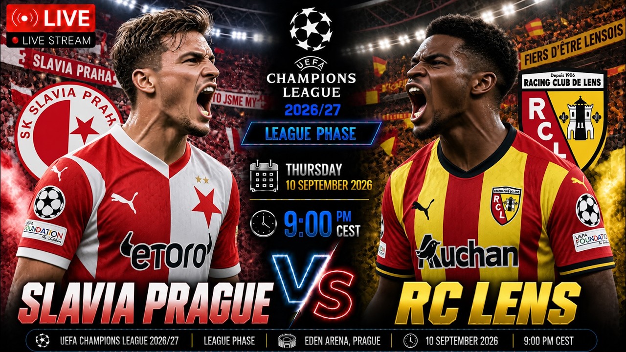 Slavia Prague vs Lens ภาพถ่ายทอดสดฟุตบอล