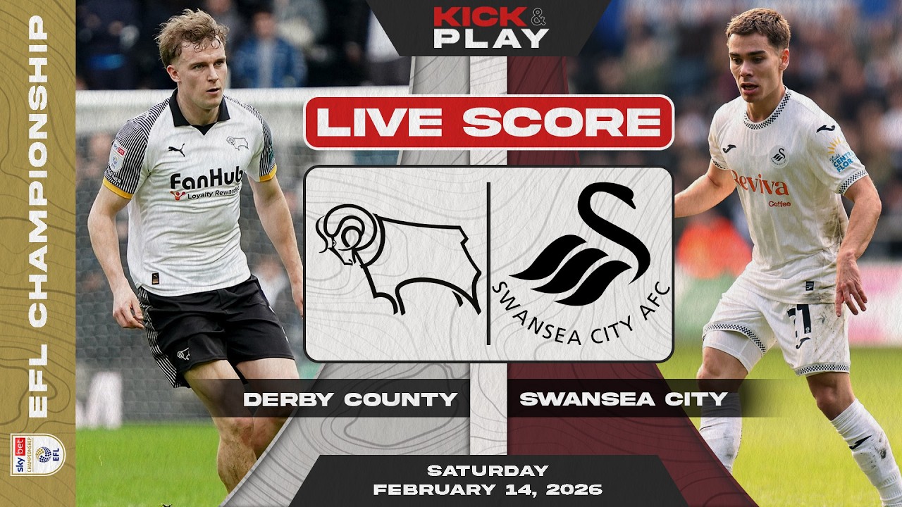Derby County vs Swansea City ภาพถ่ายทอดสดฟุตบอล