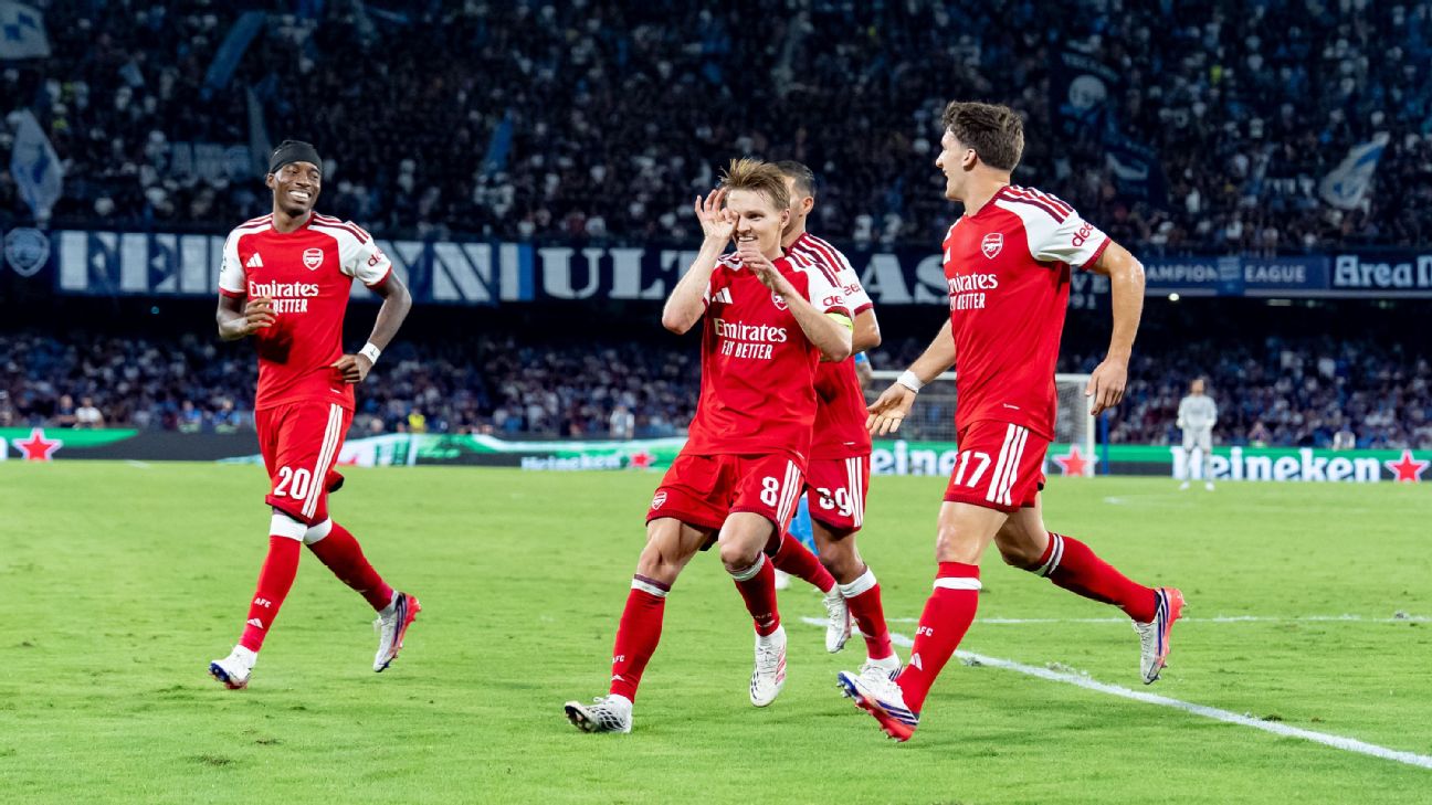 มาร์ติน โอเดการ์ดยิงชัย อาร์เซนอลชนะนาโปลี 1-0 เปิดแชมเปียนส์ลีกด้วยชัยชนะ รูปประกอบข่าวฟุตบอล
