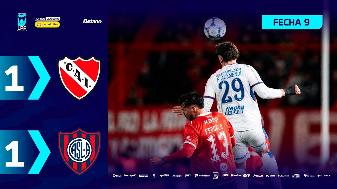 Independiente vs San Lorenzo วิดีโอฟุตบอล